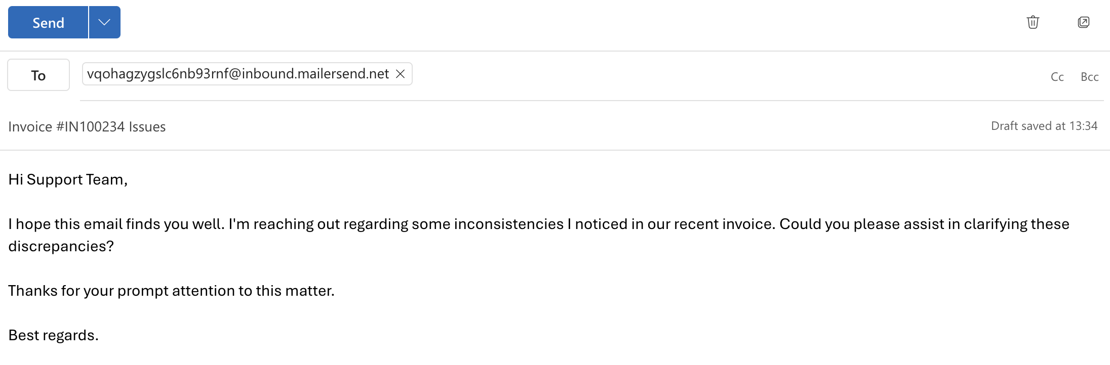 Send email using outlook